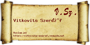 Vitkovits Szeráf névjegykártya